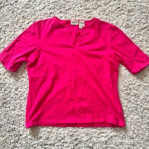St. John’s Bay - Women’s (XL) Vintage Fuchsia Pink V Neck Top Shirt Tee